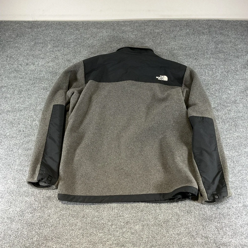 The North Face Denali Fleece Jacket Mens Medium Gray Black FZip Polartec Outdoor